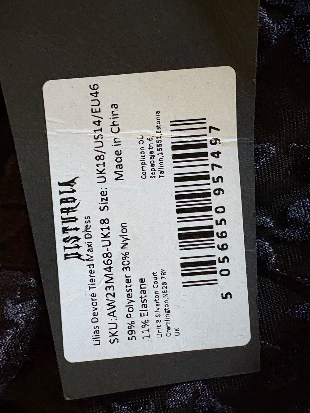NWT Disturbia Lilias Devoré Tiered Maxi Dress Black Floral Velvet Burnout US 14 - Picture 14 of 16